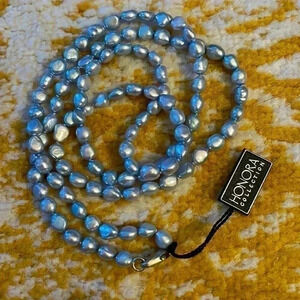 Honora collection, light blue freshwater pearl strand NWT